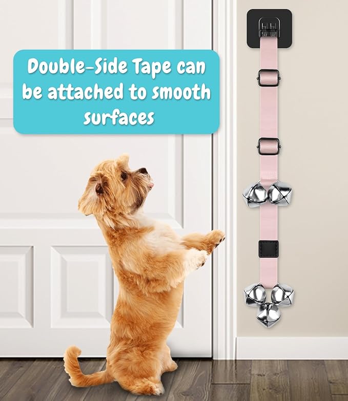 COOYOO 2 Pack Dog Doorbells, Adjustable Potty Training Dog Bells, Upgraded for Training Your Puppy The Easy Way, Premium Quality Housetraining Hanging Bell-5 Extra Large Loud 1.5 DoorBells