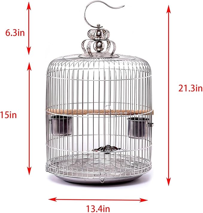 Aimery Bird Cage，Stainless Steel Birdcage，Small Bird cage，Bird Cages for Parrots，Travel Bird Cage，Bird Travel cage (Size : V34G)
