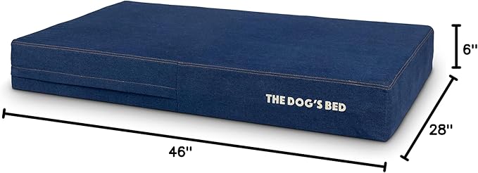 The Dog’s Bed Orthopedic Memory Foam Dog Bed Mattress, Oxford Fabric, Real Blue Denim, XL, 6-Inch