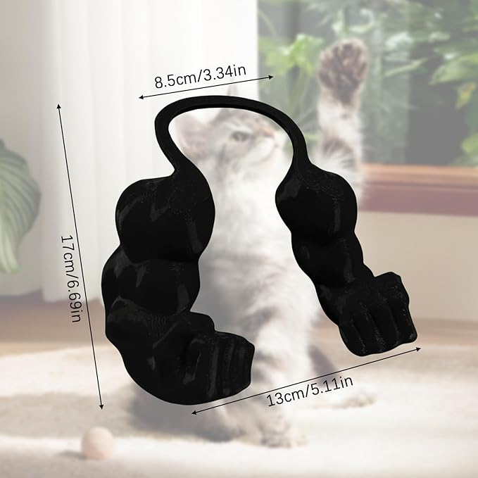Creative Cat Muscle Arms,Halloween Cat Costume Accessory,3D Printed Cat's Neck Arms with Muscle,Funny Muscle Arms for Cats,Pet Costume for Kitten Birthday Party Supplies (Black)