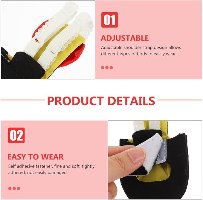 POPETPOP Flying Bird Diapers - Rubber Chew Stick & Cotton Suit for Cockatoo, Parrot & Other Flight Birds