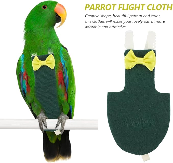 BESPORTBLE Parrot Diaper Clothes for Small Birds Adjustable Cotton Flying Suit with Open Tail Design for Cockatiels and Parrots - Washable Bird Apparel
