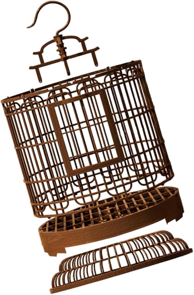 Retro Plastic Large Birdcage Villa Portable Travel Cage for Lovebirds Budgie Parrot Cage Bird Carrier
