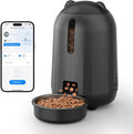 PAPIFEED Automatic Cat Feeder, App-Controlled WiFi Auto Food Dispenser with Dual Power Backup, Slow Feeding Mode, 3L Easy-Clean Feeder for Cats & Small Dogs (Black)
