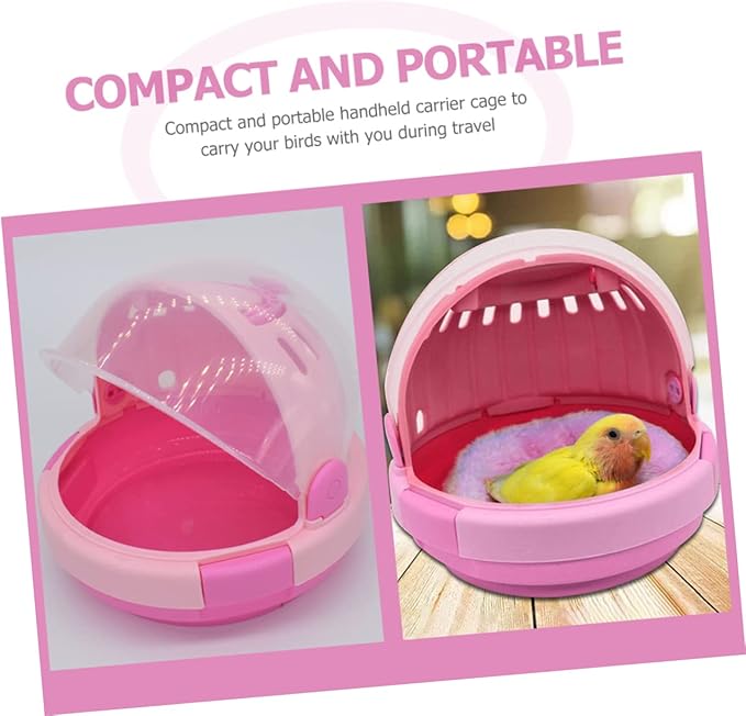 Portable Handheld Parrot Carrier Cage Small Travel Cage for Budgies Cockatiels and Baby Birds Insulated Design Food Bowl and Perch for Outdoor Adventures and PET Travel