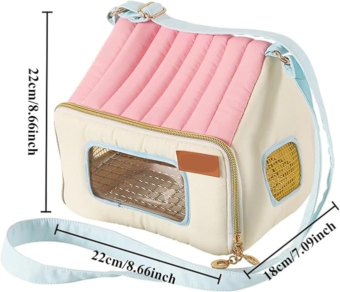 Bird Carrier Backpack - Breathable Sling for Small Pets Like Parrots, Hamsters, Hedgehogs, and Chipmunks(Pink)