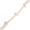Flossy Chews 100-Percent Cotton White 3-Knot Rope Tug, Large, 25-Inch