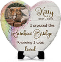 Custom Memorial Stones for Cats - Pet Heart Headstones Plaque - Cat Mom Rainbow Bridge Gifts for Cat Lovers at Her Loss