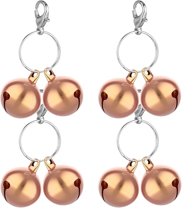 Stainless Steel Cat Bells, 4 PCS Double Bells for Dog Collar Mini Cat Bell Loud Anti-Lost Gold Bell for Cats Collars Gold Pet Pendant Accessories forr Training Dogs-Bell