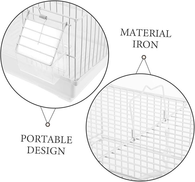 VILLCASE Portable Lightweight Parrot Travel Cage for Pearl Jade Finches and Painted Eyebrow Birds Iron Pet Carrier with Enhanced Air Circulation Convenient Outdoor Bird Carrier for Walking
