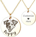 Anavia Customized Pet Portrait & Name Necklace, Personalized Pet Gifts Photo Engraved Necklace, Pet Memorial Jewelry Gift, Cat Dog Necklace for Animal Lover, Dog Mom, Birthday Gift