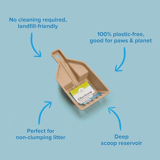 Kitty Sift FiberScoop Disposable Litter Scoop, Plastic-Free & Sustainable - Natural, One Size