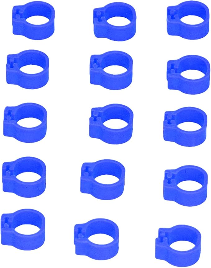 Fydun 100PCS S Leg Rings, 8mm Pigeons Identification Poultry Plastic Bird Foot Clip Pool Vacuum Hoses Bands No Words SuppliesOrange Health Supplies Band for Identify Orange (Dark Blue)