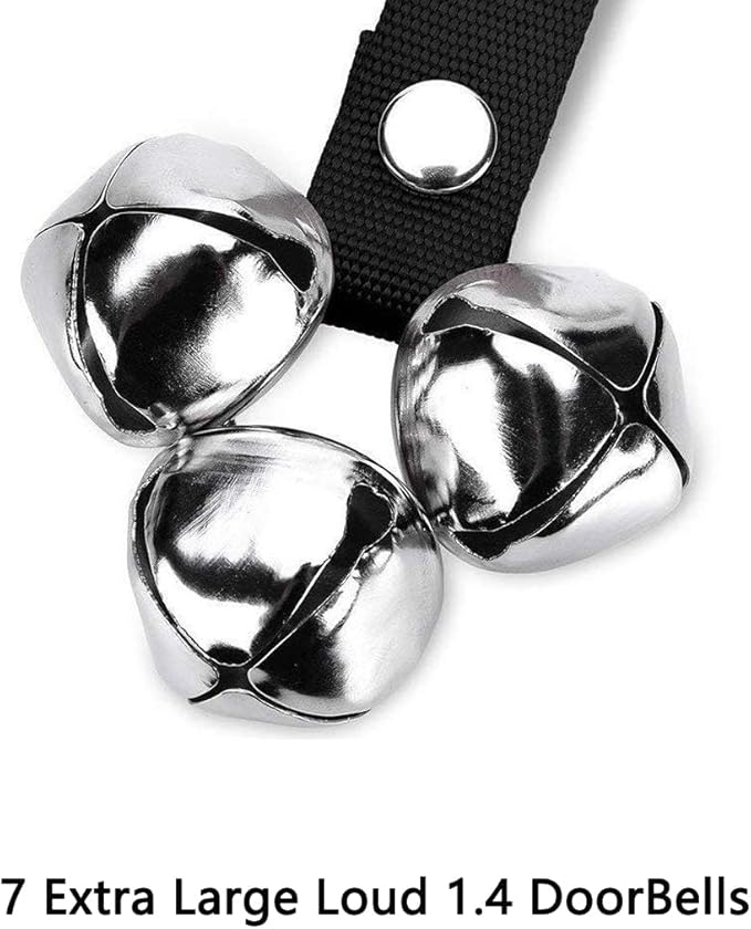 Dog Doorbells for Potty Training/Door Knob/Go Outside, Premium Quality Dog Bells, 7 Extra Large Loud 1.4 DoorBells, Adjustable Door Bell, Training Your Puppy The Easy Way