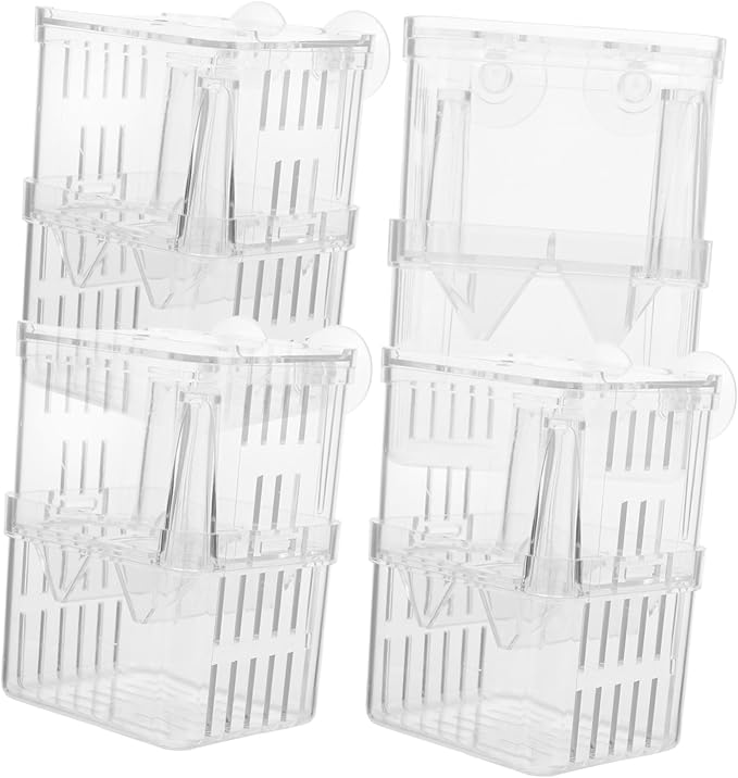 Kisangel 4pcs Aquarium Separation Container Small Fish Tank Fish Breeding Box Fry Hatchery Incubator Isolation Box