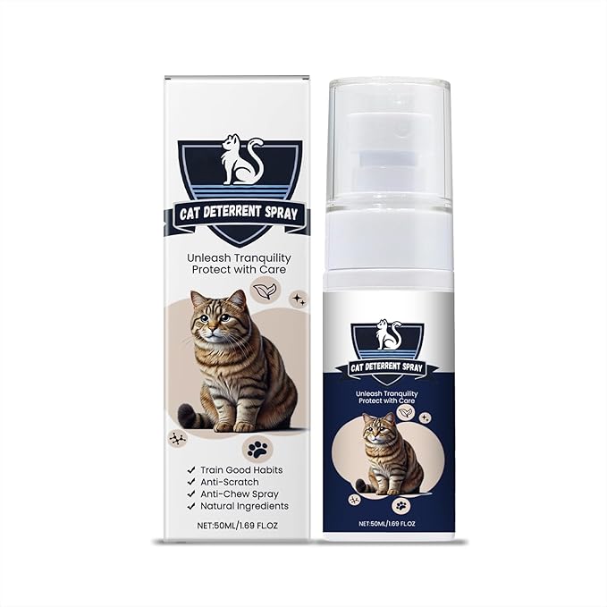 Natural Cat Deterrent Spray for Indoor and Outdoor Use, Anti-Scratch Furniture Protection, Training Aid with Natural Ingredients, 3.38FL OZ