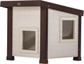 New Age Pet ECOFLEX Albany Outdoor Cat House, Weather‑Resistant, Dual Door Flaps, 21" W x 20" H