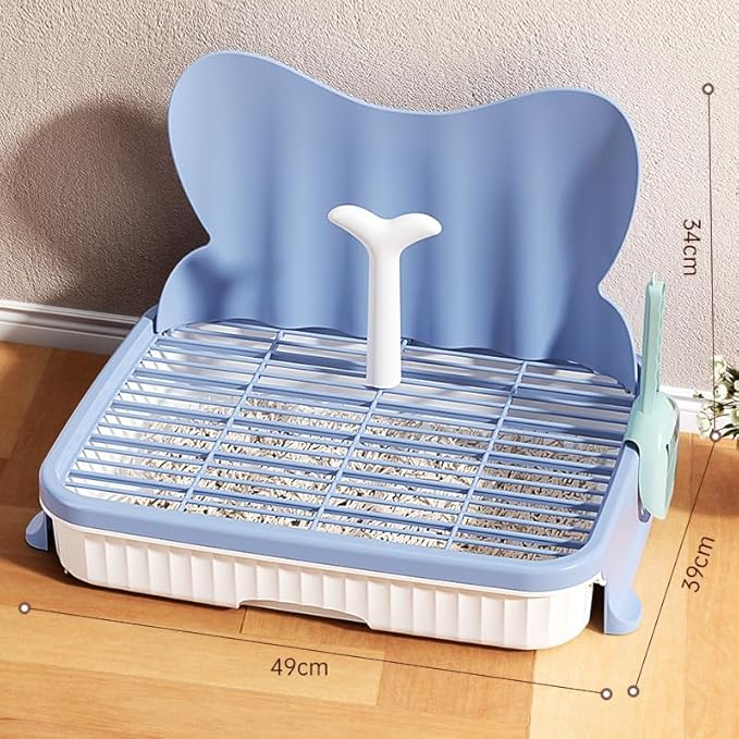 Dog Toilet Detachable Leakproof pet Potty with Simulated Urinary catheterNon-Slip Grille Small and Medium-Sized Dog Urine pad Training Tool Waterproof pp Material Fast Cleaning (Blue)