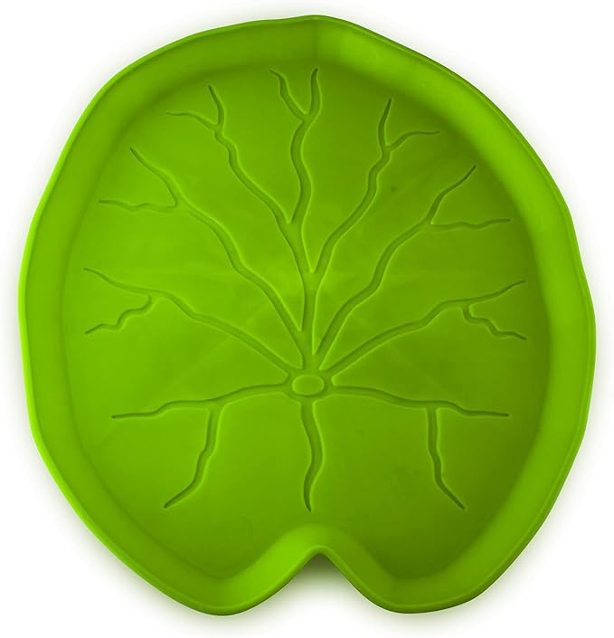 PetStandard Premium Pet Food Tray - Dog and Cat Food Mat with Green Leaf Design - Best for Catit and Drinkwell Water Pet Fountains. Fountain Not Included
