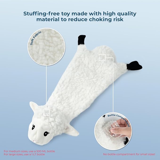 Best Pet Supplies Squeaky Dog Toys with Soft Durable Fabric for Small, Medium and Large Pets Interactive Toy for Indoor Play, Supports Active Biting and Play - Sheep, Large