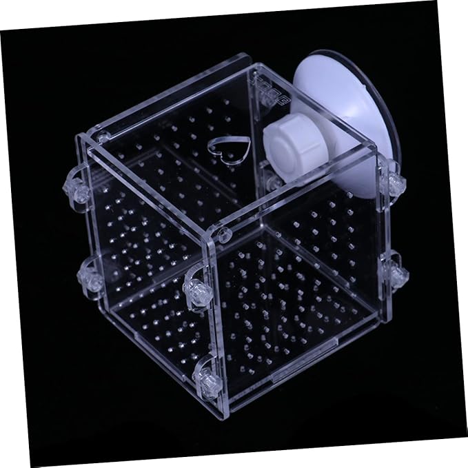 Acrylic Aquarium Fish Breeding Box Isolation Tank 8x8x8.8cm Fish Nursery Case for Aquarium Separation