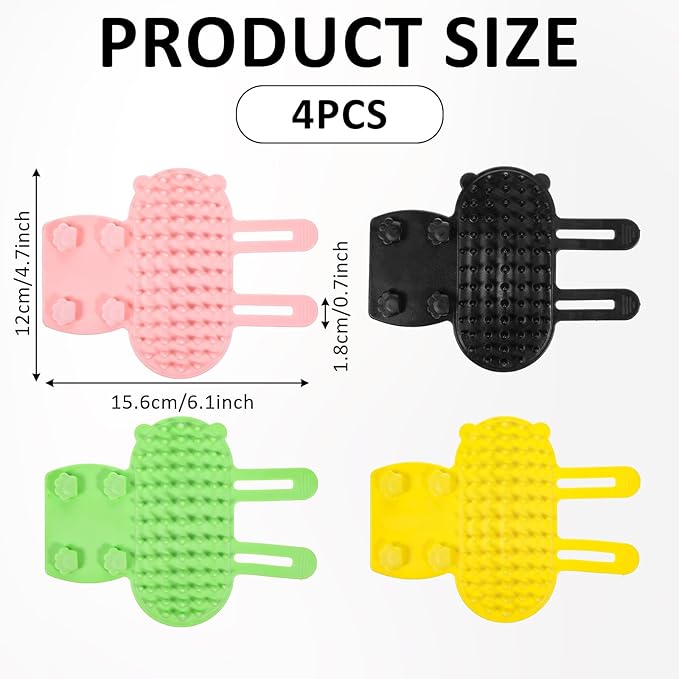 4Pcs 2-in-1 Silicone Cat Face Scratchers, Self-Cleaning Massage & Shedding Tool, Adjustable Cat Face Scratchers for Climbing Frames & Table Legs, Reduces Shedding, Scratching & Itchiness