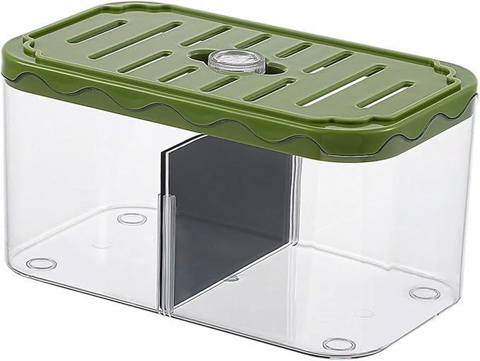 Aquarium Breeding Box Tabletop Fish Tank Versatile Acclimation Hatchery with Removable Divider for Guppy Betta Desk, Green