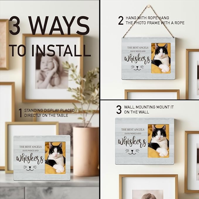 IAXIC Memorial Frame, Frame Memorial Gifts To Honor And Remember Cat Iovers, Grief Gifts for Women Remembrance Decorations for Wall Desk Tabletop