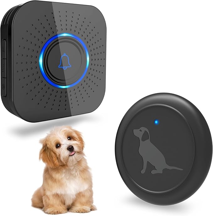 Dog Doorbell to Go Outside, Wireless Doggie Door Bell Operating at 1000 Feet with IP65 Waterproof Touch Button, 58 Melodies & 4 Notification Modes