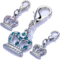 3Pcs Pet Collar Rhinestone Crown Metal Keychain, Pendant Cat and Dog Jewelry Pendant Pet Collar Jewelry Pink/White/Blue