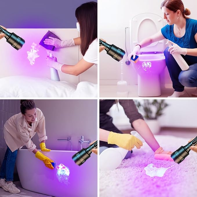 UniqueFire UV500 395nm Flashlight with 5 LEDs Suitable for Pet Urine Finding & Mineral, Antique Detection, Scorpion Search, etc