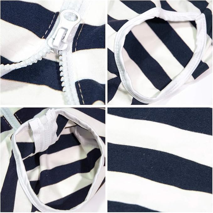 Dog’s Recovery Suit Post Surgery Shirt for Female Male Dog, E-Collar Alternative Wound Protective Clothes (Navy White-XL)