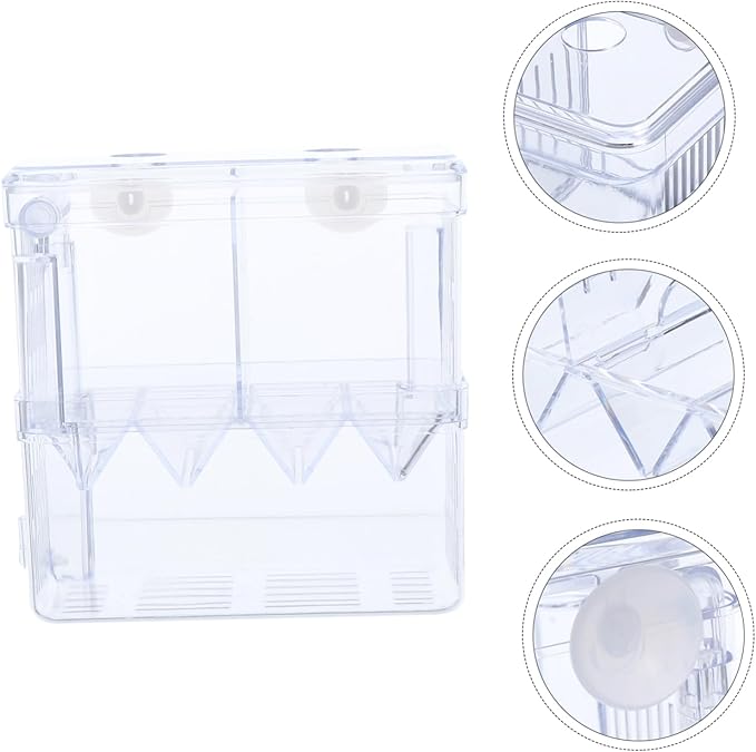 Breeding Tank Aquarium Isolation Box Fish Hatchery Box for Safe Fry Separation and Improved Survival Rate Water Design Dual Chamber Setup