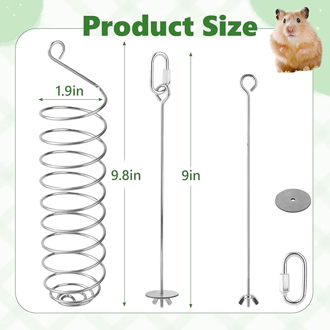 2Pcs Rat Enrichment Toys - Stainless Steel Rat Foraging Toy Treat Dispensing Slow Feeder Intelligence Enrichment Bird Fruit Vegetable Holder for Rats Cage,Parakeet Conure