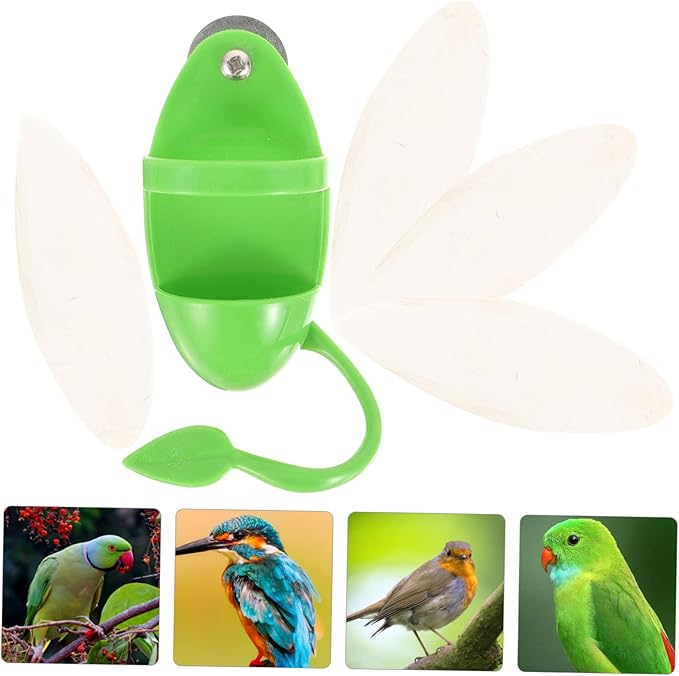 VANZACK 2sets Bird Feeding Watering Supplies Cuttlebone for Parakeet Budgie Food Snail Feeder Bird Bowl for Cage