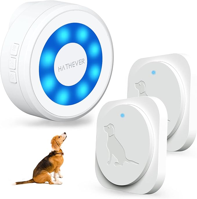 Dog Bell for Door Potty Training, Wireless Doggie Door Bell Operating at 1000 Feet with IP65 Waterproof Touch Button, Easy Installation
