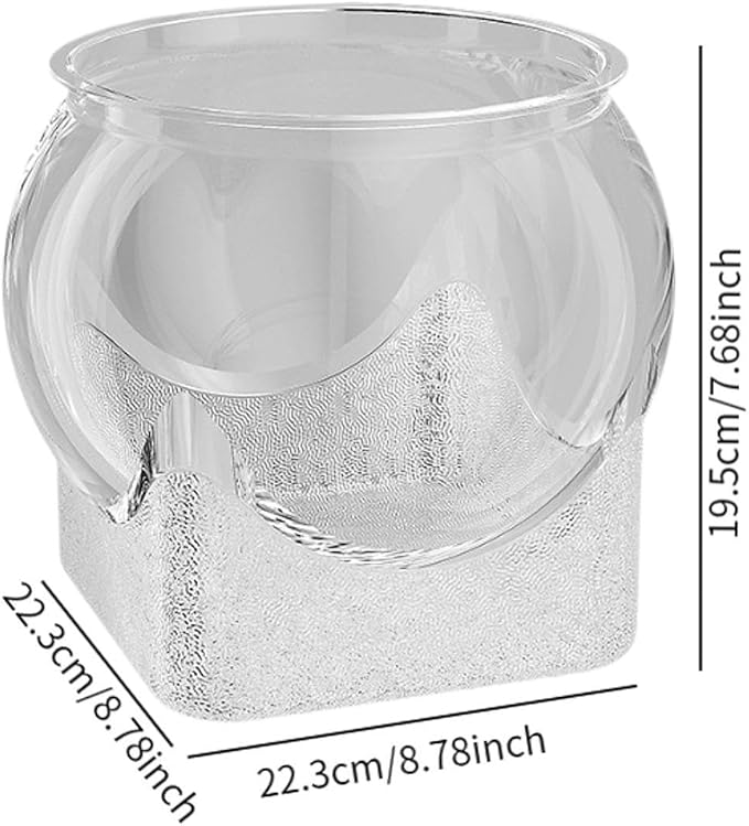Fish Tank Fish Bowl Aquarium Bowl Multifunctional Accessories,Clear for Home Decor Tabletop Ornament Turtle Viewing Tank, L