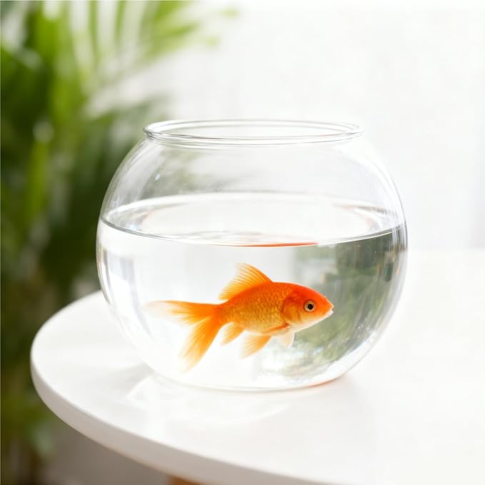 Fish Bowl - Clear Shatter-Resistant Aquarium Container for Stylish Display, Sturdy Acrylic Material with Wide Opening, Decorative Bowl for Table Centerpiece Party Decorations Home Event or Indoor Use