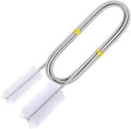 90/155/200CM Aquarium Cleaning Brush for Hose Air Tube Stainless Steel Flexible Double Ended Pipe Brush Fish Tank(White,90cm)