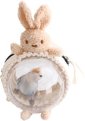 MANON ROSA Bird Carrier Backpack – Breathable Travel Bag with Clear Dome, Cute Cozy and Lightweight for Small Parrots Parakeet Lovebirds Budgie Cockatiel Sugar Gliders Hamsters Rabbits (Rabbit,Large)