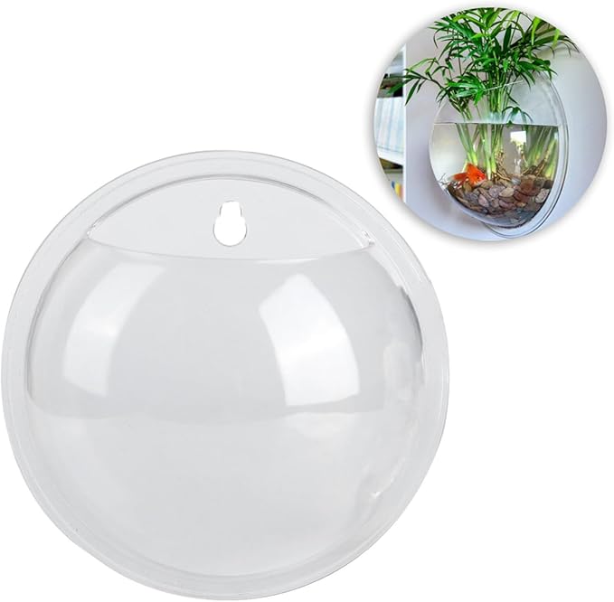 Wall Mount Fish Bowl Acrylic Transparent Hanging Fish Vase Aquarium Plant Pot Bubble Aquarium Home Decoration