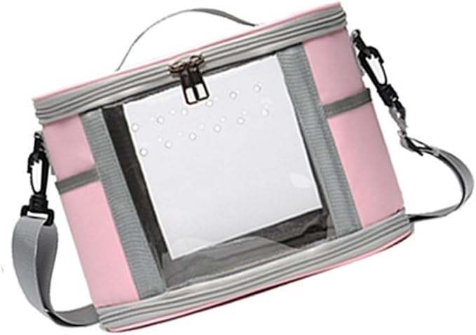 Generic Bird Carrier Bag Bird Travel Cage Small Animal Carrier Guinea Pig Carrier for Budgies, Sugar, Glider Small Pets Lovebirds, Pink L