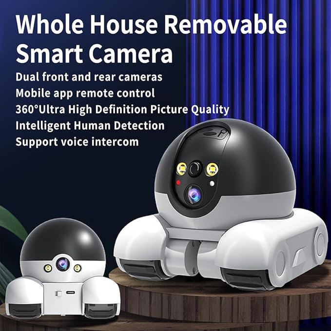 Pet Cameras Indoor with Phone App, 1080p Dual Lens, P 360°/T 90° Rotation Monitoring, 2-Way Talk, Night Vision, Motion Detection, Video Recording (WiFi, 64GB)