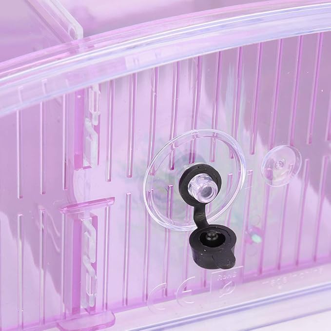 Small Fish Isolation Fish Tank, LED Acrylic Aquarium Fish Tank, Transparent Fish Isolation Box with 2 Isolation Plates for Small Fishes Betta Shrimp Guppy (Lightpurple)