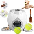 Dog Food Reward Machine, Automatic Dog Ball Launcher, Dog Tennis Ball Throwing Machine for Interactive Play & Training Small and Medium Dogs (White)