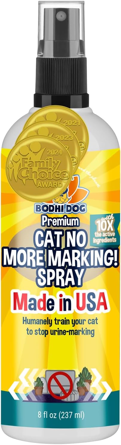 Bodhi Dog Cat No More Marking! Spray - Indoors & Outdoors Cat Urination Deterrent - Neutralizes Strong Odors from Marking - Pet-Safe Formula for Everyday Use - Made in USA (8 Fl Oz)