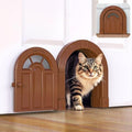 Purrfect Portal Meow Manor® XL Interior Cat Door – No-Flap Pet Door for Interior Doors, Easy DIY Installation, Cat Door for Cats up to 30 lbs, Brown