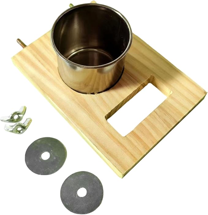 Bird Perch Feeding Cup,Hanging Feeder, Watering Supplies, Birdcage Bowl, Parrot Wood Perch Stand Toy, Single Cup