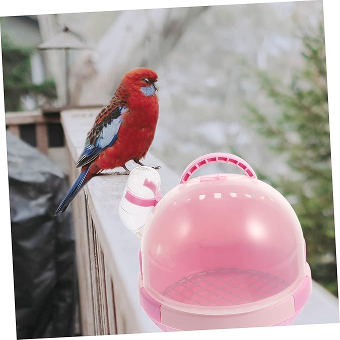 POPETPOP 2PCS Portable Parrot Travel Cage Lightweight Handheld Bird Carrier for Small Birds Insulated PET Case Removable Base