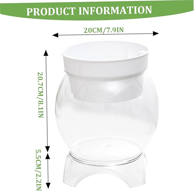 Aquaponic Fish Tank, 3-in-1 Clear Plastic Fish Bowl with Stand & Planter Healthy 1 Gallon Fishtank for Aquarium Plants, S Aquaponic Tank, Hydroponic, Small, Fishtank, Fis